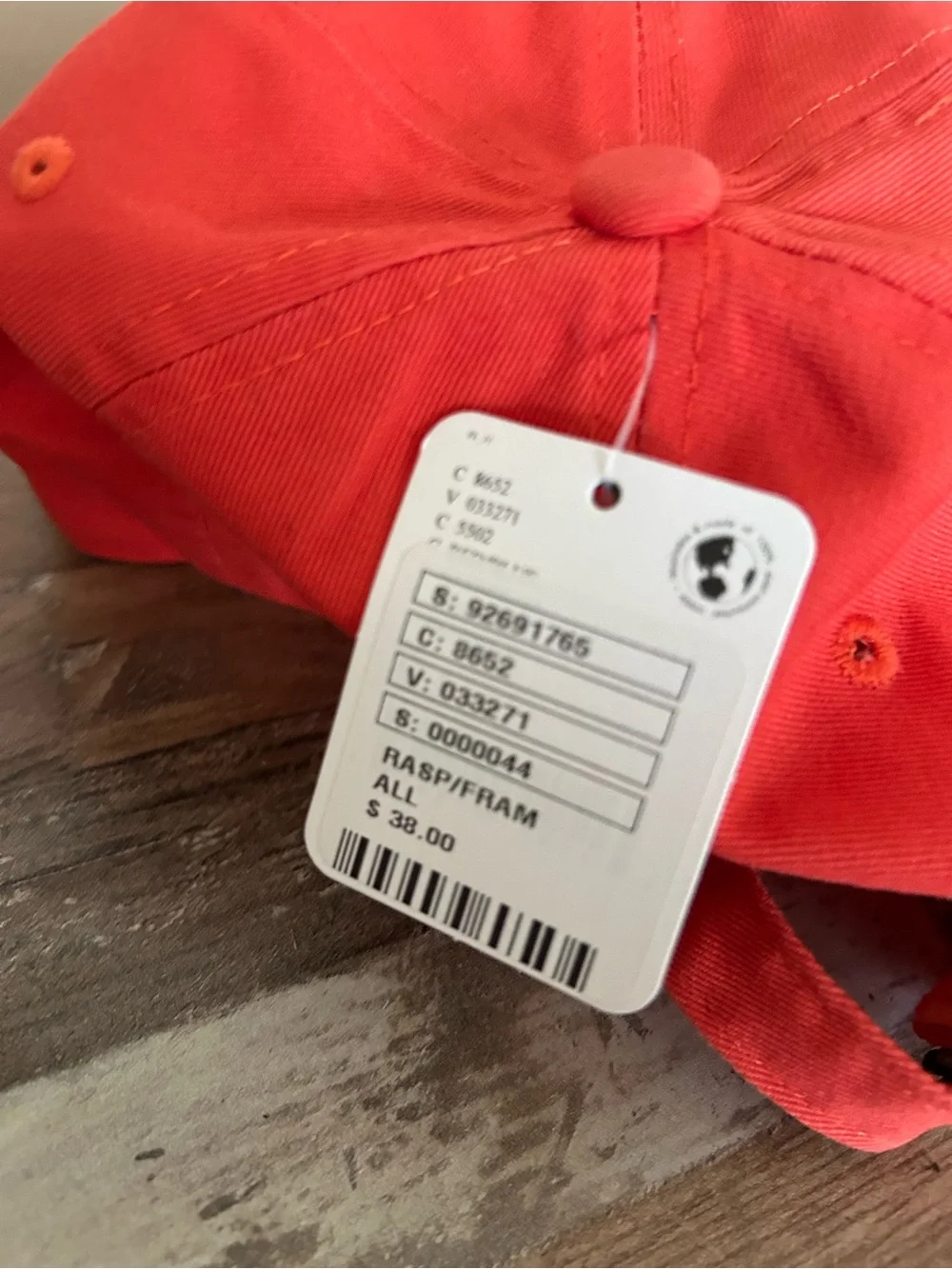 Free People NWT baseball cap hat rasperry orange